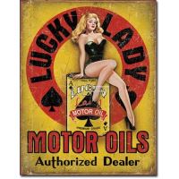 Plåtskylt / Lucky Lady Motor Oils
