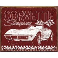 Plåtskylt / Corvette Stingray 69